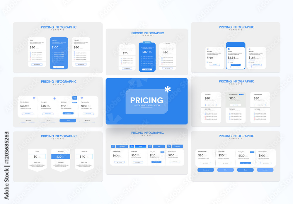 Pricing Infographic Presentation Template Stock Template | Adobe Stock