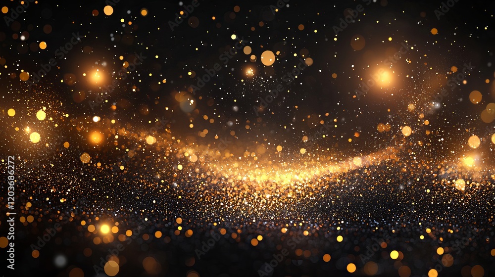 Obraz premium Abstract Golden Glitter and Bokeh Background