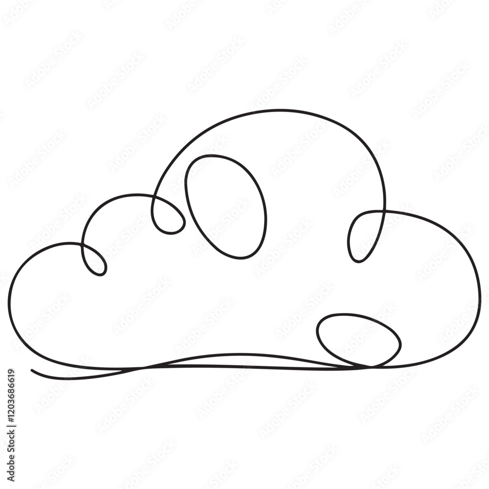 Clouds one continuous line drawing, Vector illustration drawn with one continuous line of clouds in the sky. Single line concept of overcast cloudy weather, Cloud one line drawing. Clouds one continuous line drawing, Vector illustration drawn with one continuous line of clouds in the sky. Single line concept of overcast cloudy weather, Cloud one line drawing.
