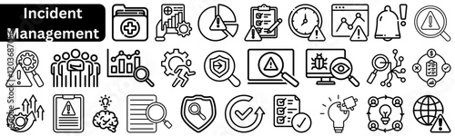 Incident Management Line Icons Pack