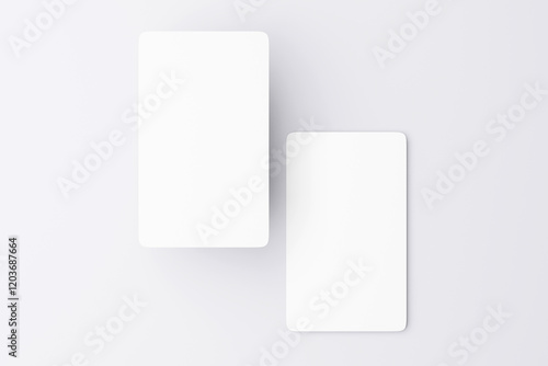 Rounded Corner Businesscard mockup（角丸名刺2枚モックアップ ｜ グレー背景）