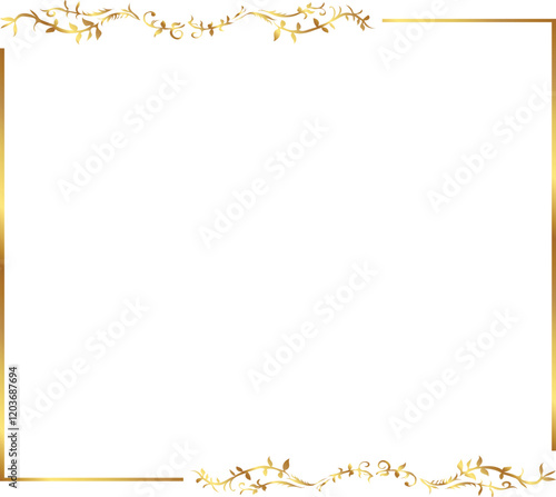frame with leaves gold border Golden Border Warm Color Frame