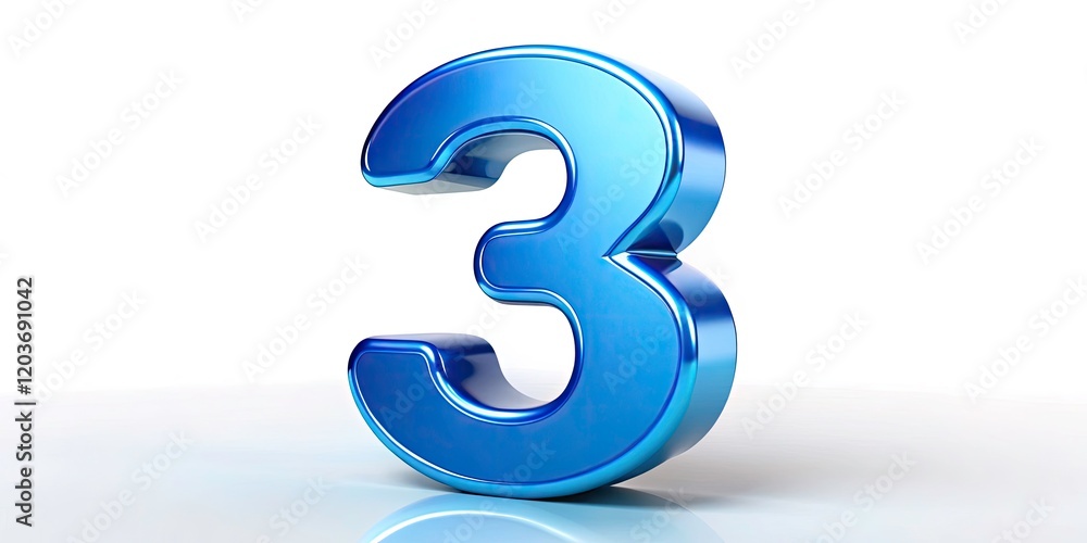 Isolated 3D Blue Number 3 Design for Creative Visualization and Marketing Use Isolated 3D Blue Number 3 Design for Creative Visualization and Marketing Use