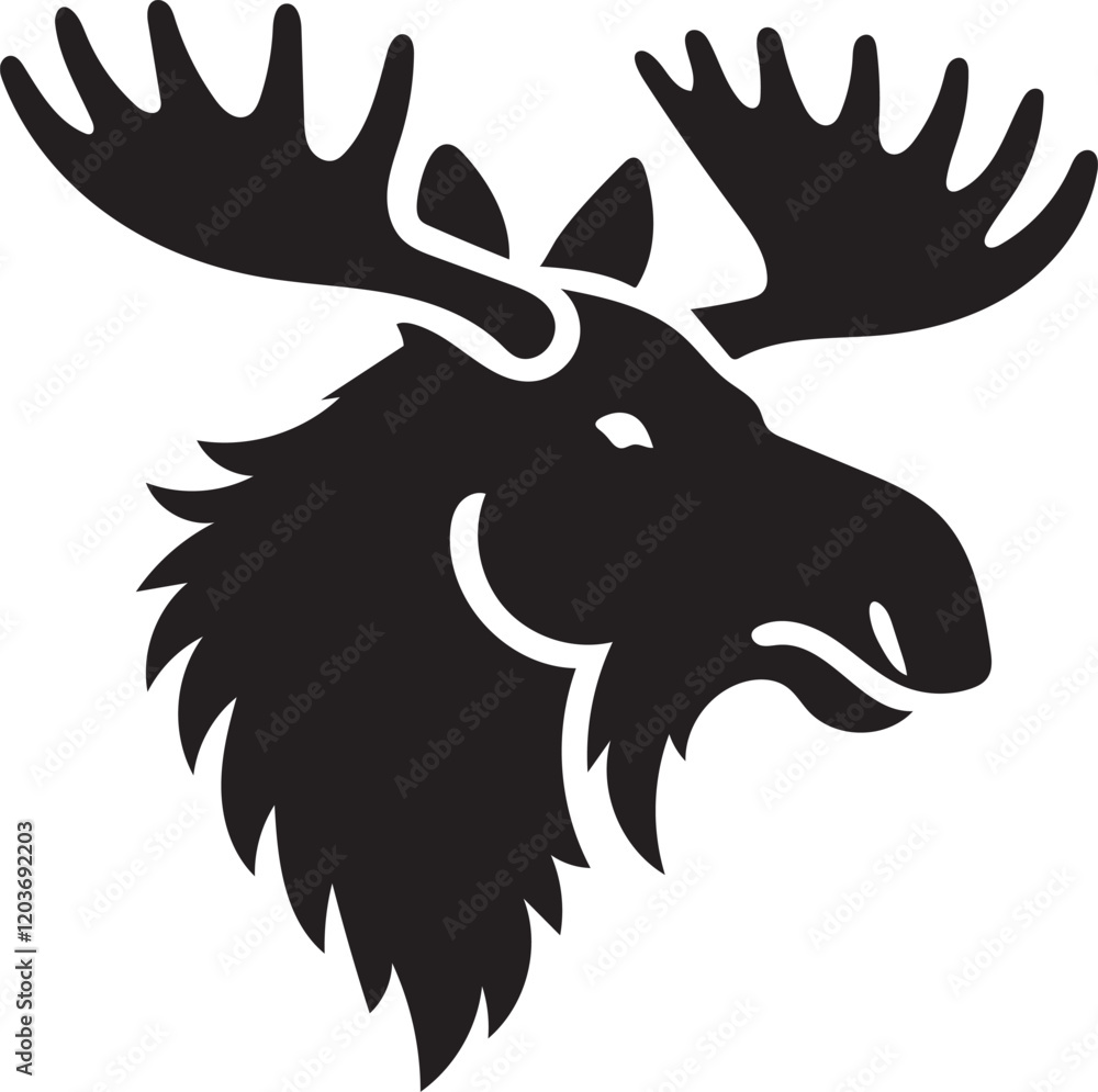 Obraz premium head silhouette moose