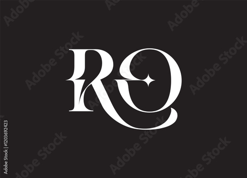 RO latter ligature typography logo design template