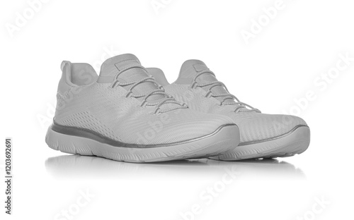 Obraz na płótnie White sneakers isolated on a white background. White sports shoes. w salonie