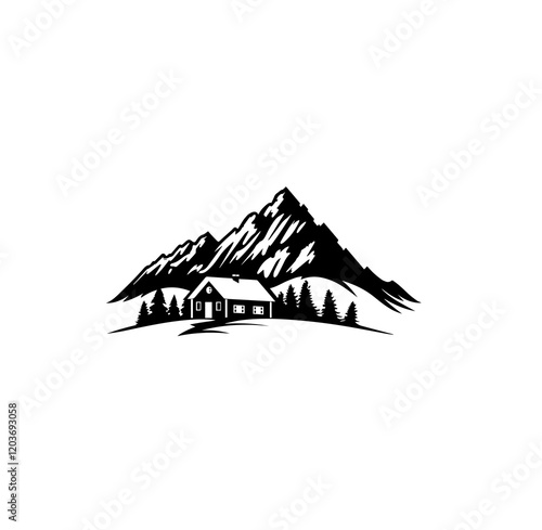 illustration of a mountain landscape vzcror png