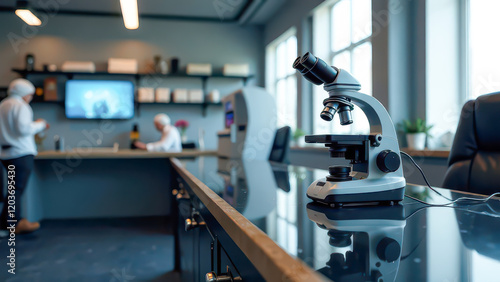 Microscope on the Table, Magnification, Study of Microorganisms, Research, Biology, Medicine, Pharmaceuticals