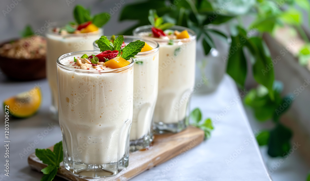 Creamy Mango Smoothie with Nuts and Mint Creamy Mango Smoothie with Nuts and Mint