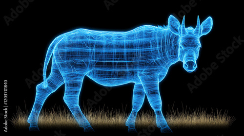 Wallpaper Mural A wireframe-like illustration of an animal is shown. Torontodigital.ca