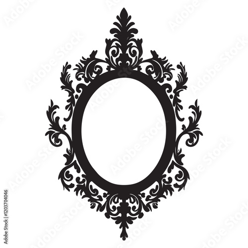 Gothic Mirror Silhouette Design, Gothic Mirror Frame Vector illustration