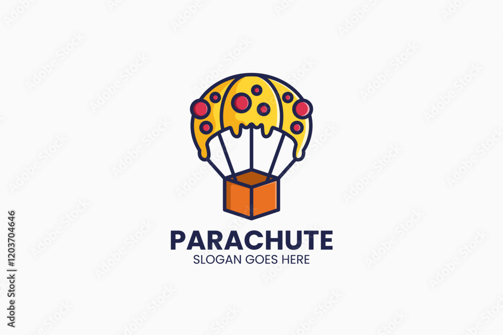 Parachute Pizza Logo. Vector Illustration Parachute Pizza Logo. Vector Illustration