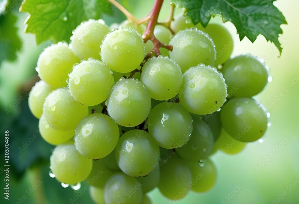 Capturing the Luscious Beauty of Plump Green Grapes in Stunning Macro Detail Capturing the Luscious Beauty of Plump Green Grapes in Stunning Macro Detail