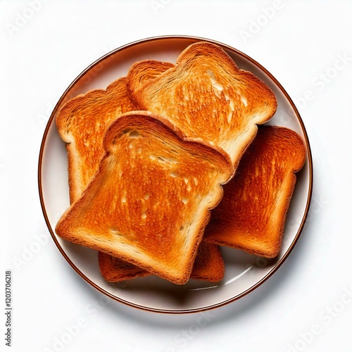 Plate of Toast on a White B...