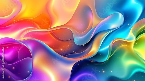 Wallpaper Mural A Gradient Abstract Background, Colorful Fluid Shapes illustration Design, Modern Abstract Art with Rainbow Colors and Smooth Flowing Lines, High-Resolution Gradient Texture Isolated Background. Torontodigital.ca