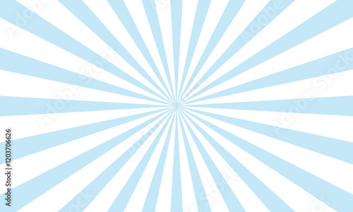 White and blue sunburst pattern background. Vector blue sun rays and sunburst backdrop background.