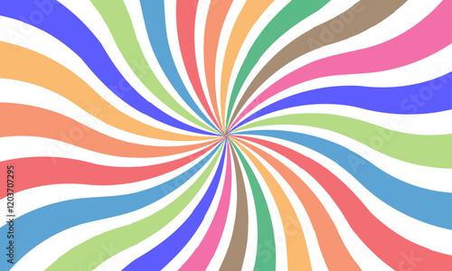 White and colorful sunburst pattern background. 