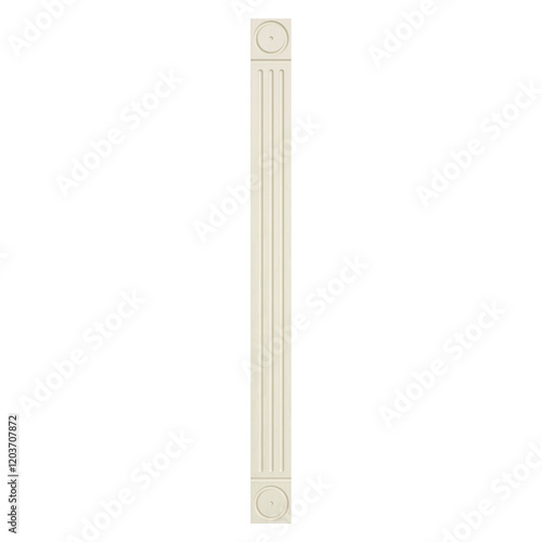 Картината върху платно Pilasters isolated transparent on white background , wooden white pilasters