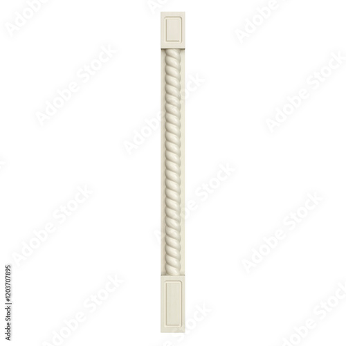 Pilasters isolated transparent on white background , wooden white pilasters