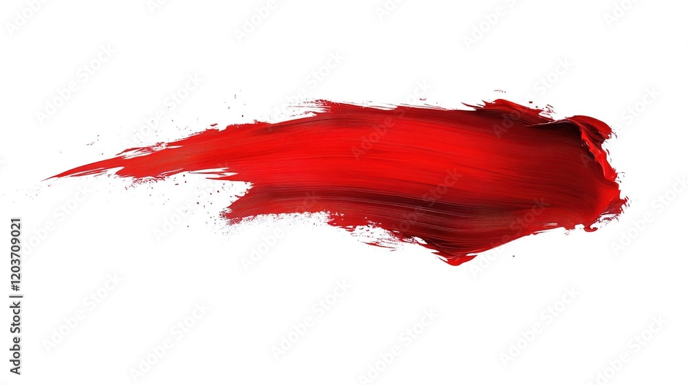 Red brush stroke isolated on a white background, red paint isolated Red brush stroke isolated on a white background, red paint isolated