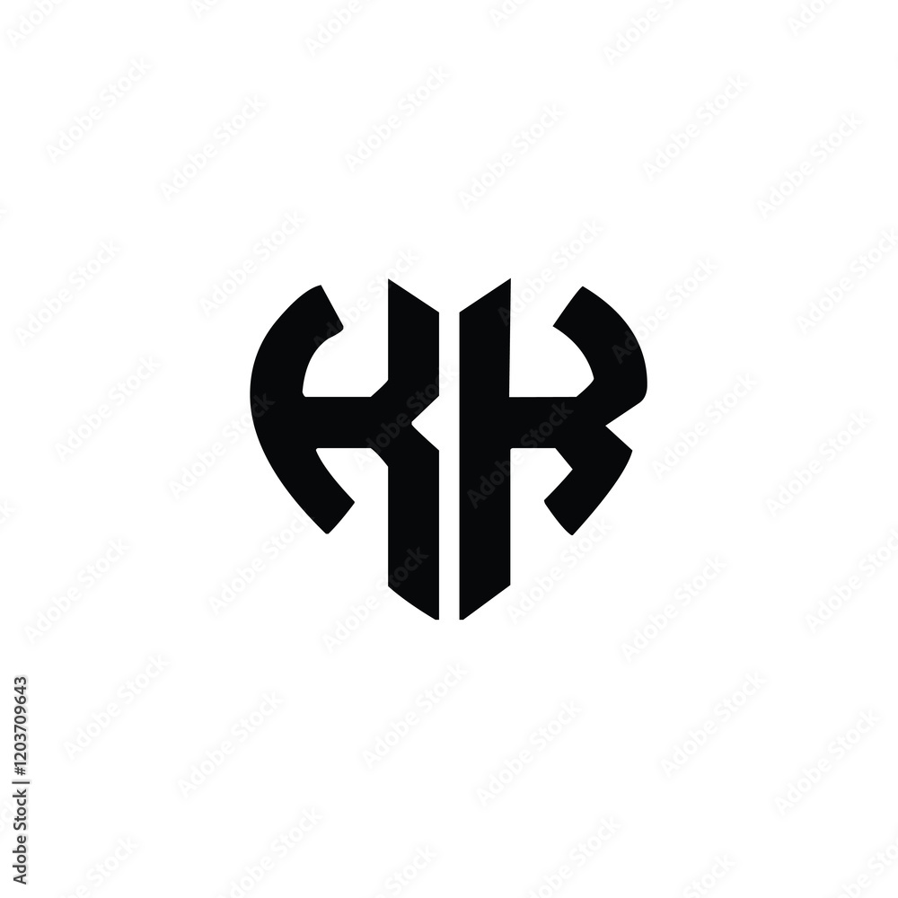 Obraz premium KK monogram logo design letter text name symbol monochrome logotype alphabet character simple logo