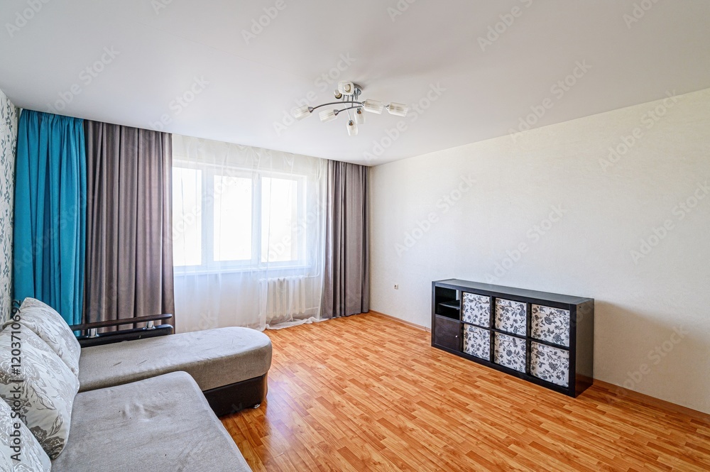 Fototapeta premium standard interior apartment. living room with sofa