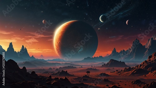 sunrise in the desert