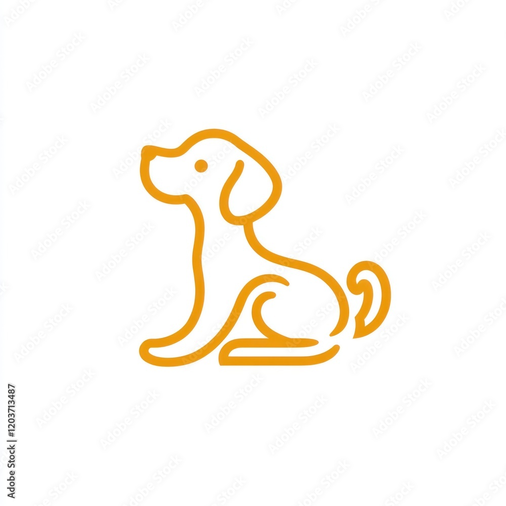 Simple outline drawing of a sitting dog Simple outline drawing of a sitting dog