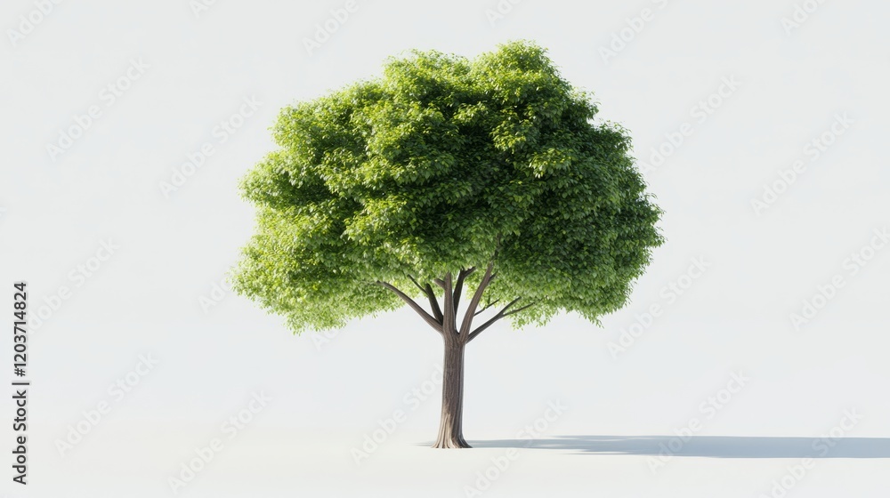 Lush Green Tree Isolated on White Background for Nature Concepts Lush Green Tree Isolated on White Background for Nature Concepts