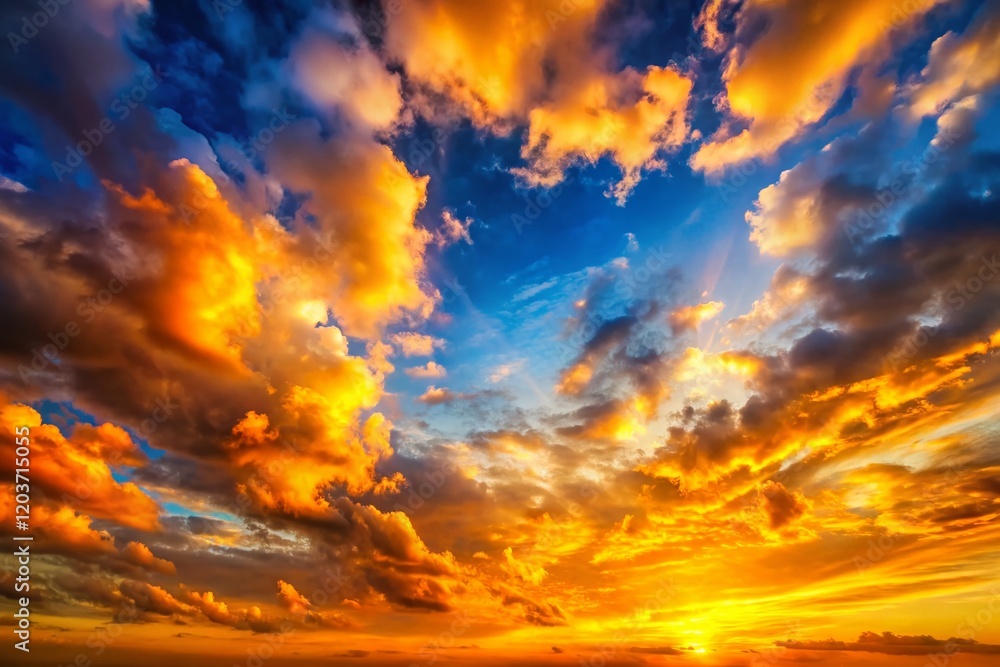 Golden Hour Sunset Sky with Soft Orange Clouds, Perfect Background for Food Photography Golden Hour Sunset Sky with Soft Orange Clouds, Perfect Background for Food Photography