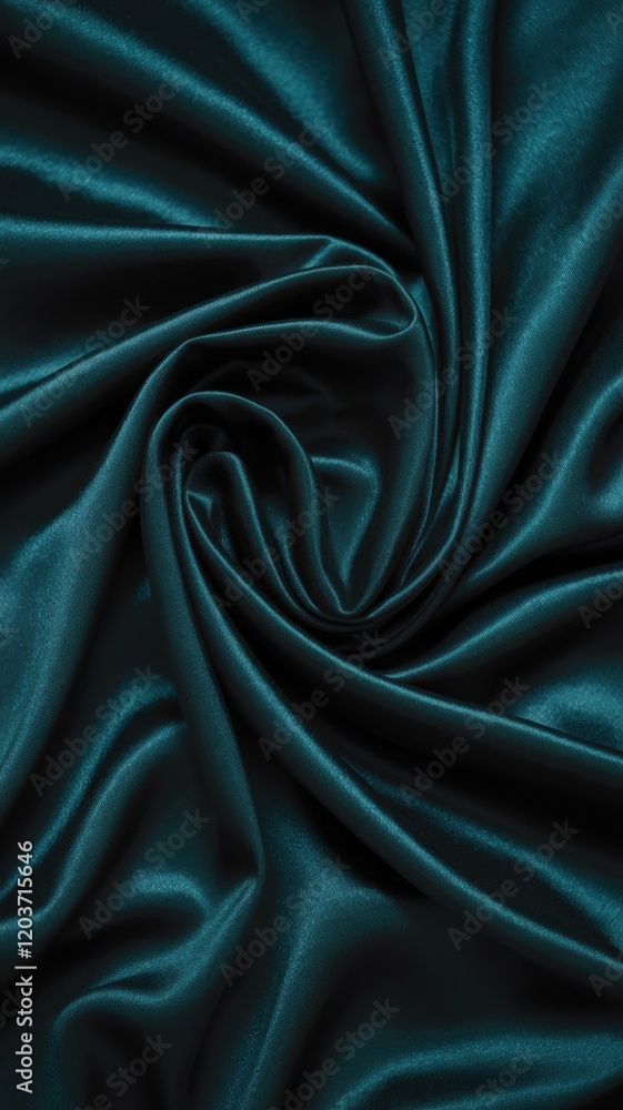 Fototapeta premium Blue fabric is rolled up