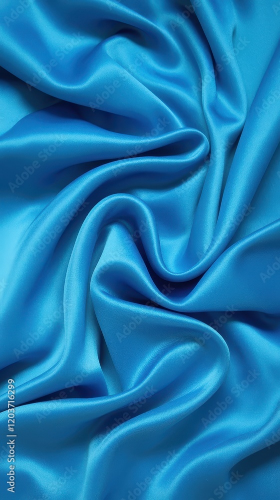 Obraz premium Blue fabric with a wave pattern