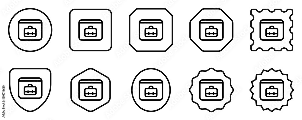 Editable job search, website, briefcase, online portfolio vector icon. Business, work, office. Part of a big icon set family. Perfect for web and app interfaces, presentations, infographics, etc Editable job search, website, briefcase, online portfolio vector icon. Business, work, office. Part of a big icon set family. Perfect for web and app interfaces, presentations, infographics, etc