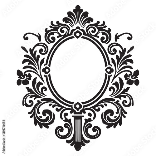 Ornate Gothic Mirror Silhouette Design for Gothic Art