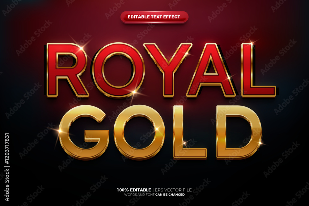 Royal Red Gold 3D Editable Text Effect Royal Red Gold 3D Editable Text Effect