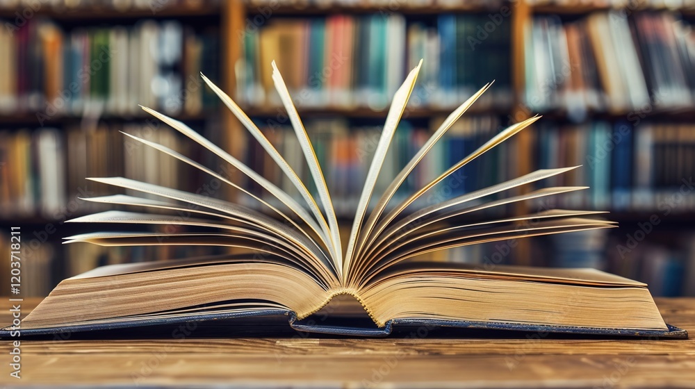 The Allure of Library: Open Textbook on Reading Desk Igniting Knowledge Quest The Allure of Library: Open Textbook on Reading Desk Igniting Knowledge Quest