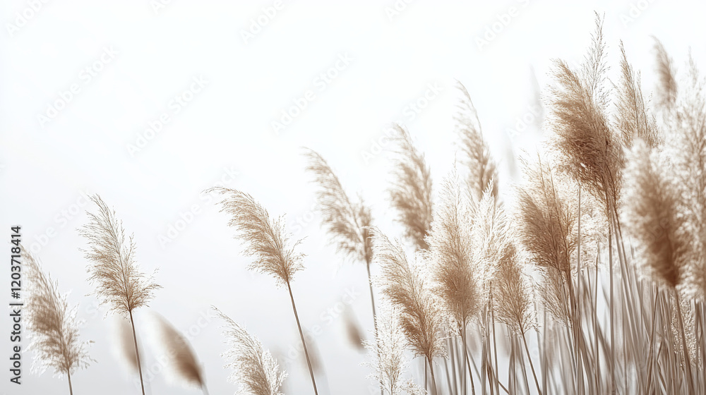 Pampas Grass. River Reeds on white background Pampas Grass. River Reeds on white background