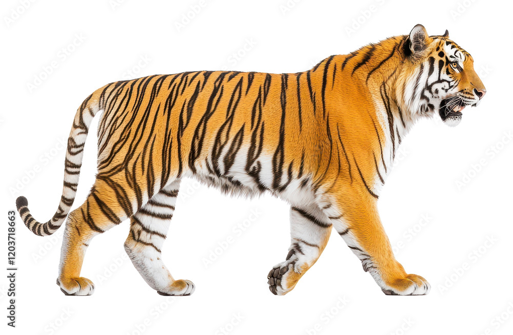 Obraz premium Majestic tiger walking with grace and power.