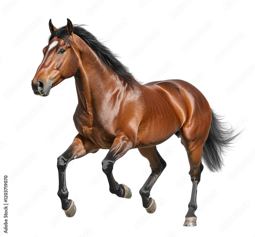 A majestic horse galloping in the field. A majestic horse galloping in the field.