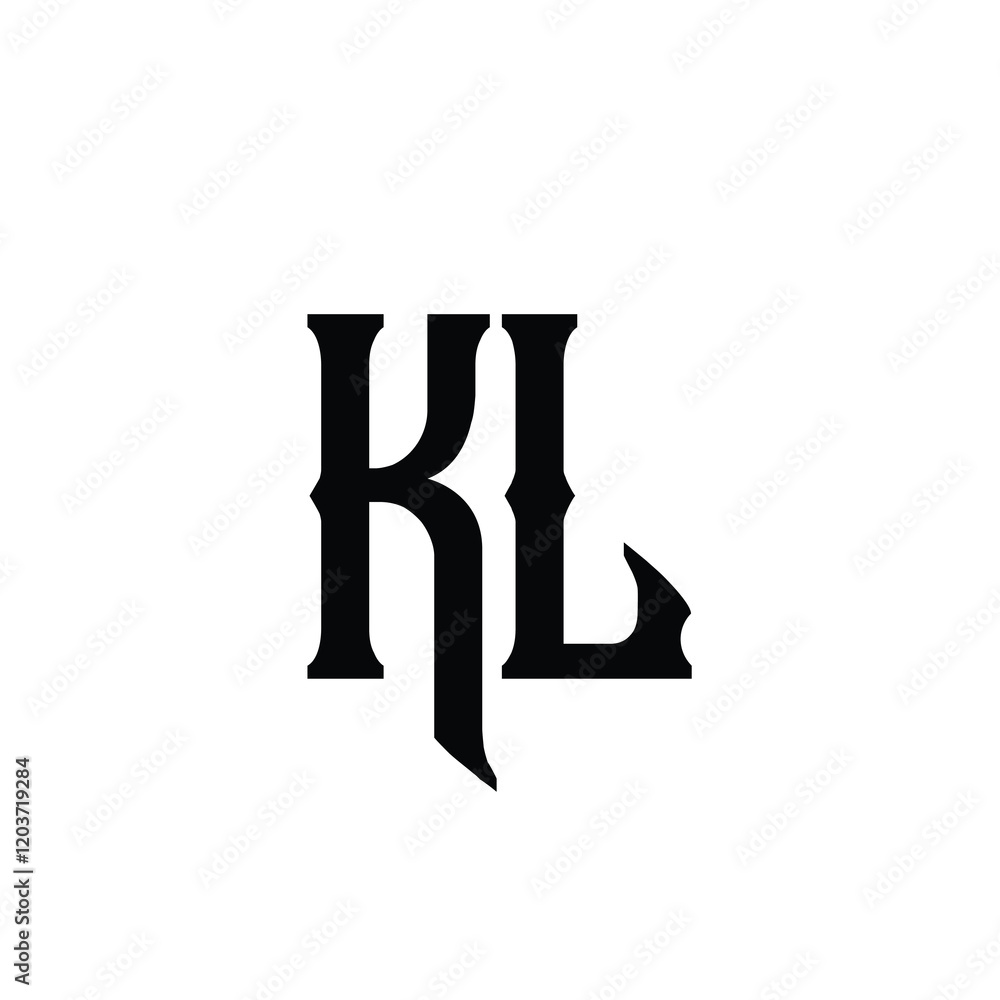 KL monogram logo design letter text name symbol monochrome logotype alphabet character simple logo KL monogram logo design letter text name symbol monochrome logotype alphabet character simple logo
