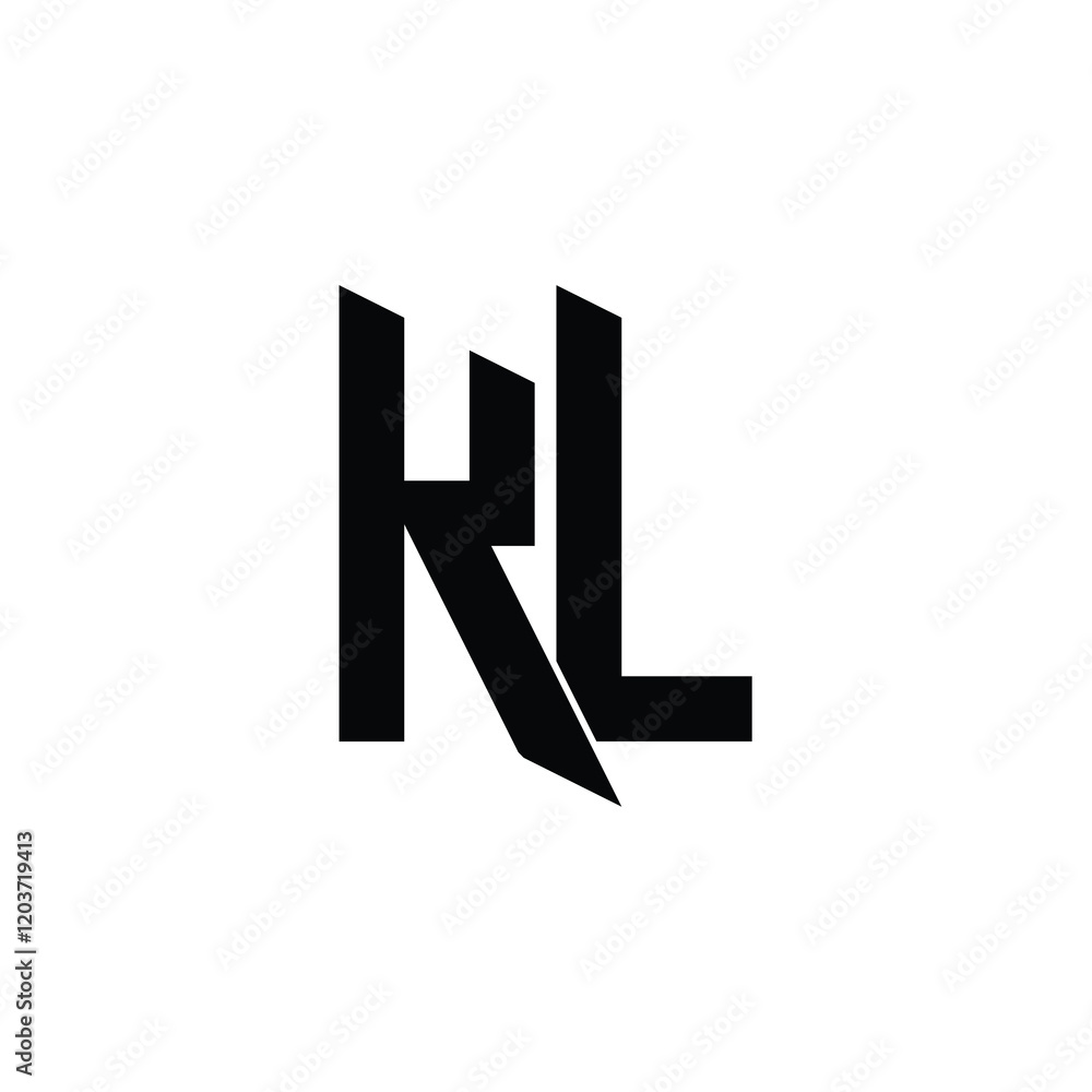 KL monogram logo design letter text name symbol monochrome logotype alphabet character simple logo KL monogram logo design letter text name symbol monochrome logotype alphabet character simple logo