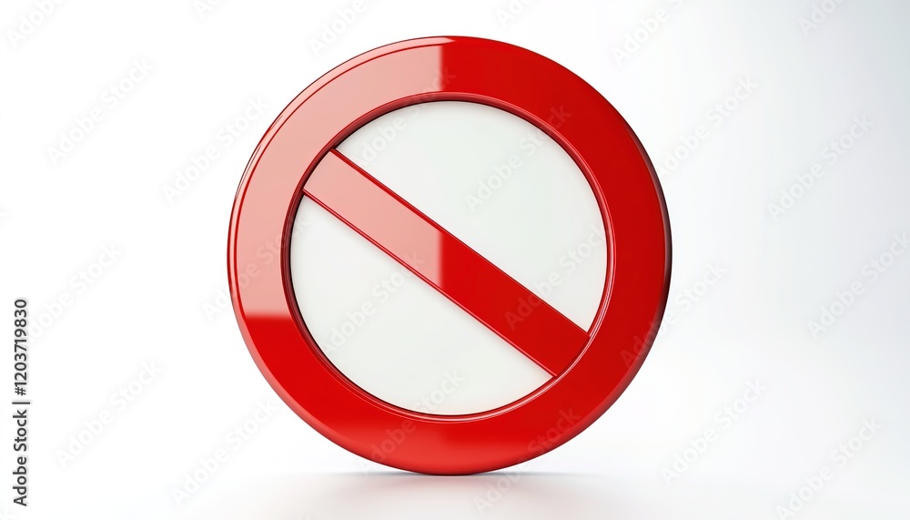 3D vector icon of a no sign, a red circle with a white background 3D vector icon of a no sign, a red circle with a white background