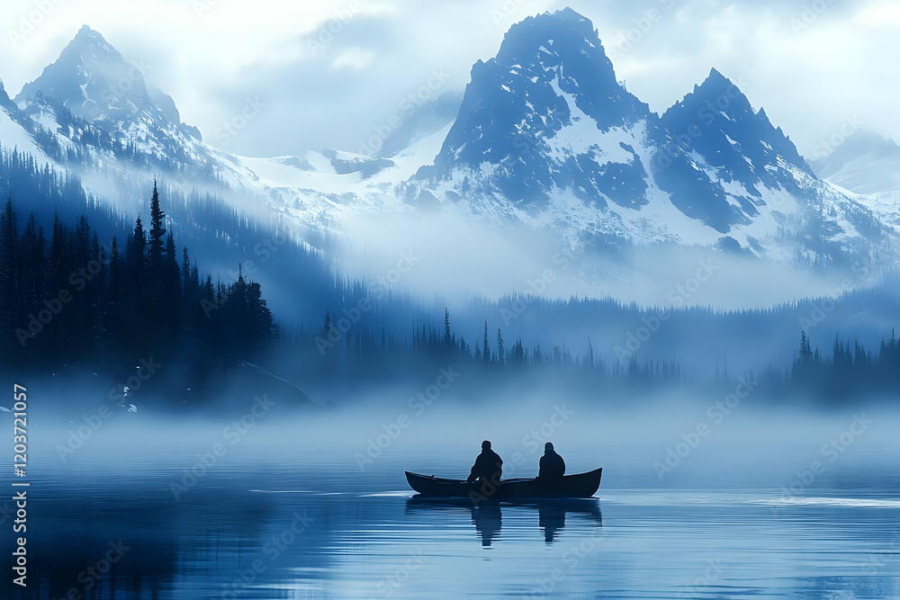 Misty mountain lake canoe adventure Misty mountain lake canoe adventure