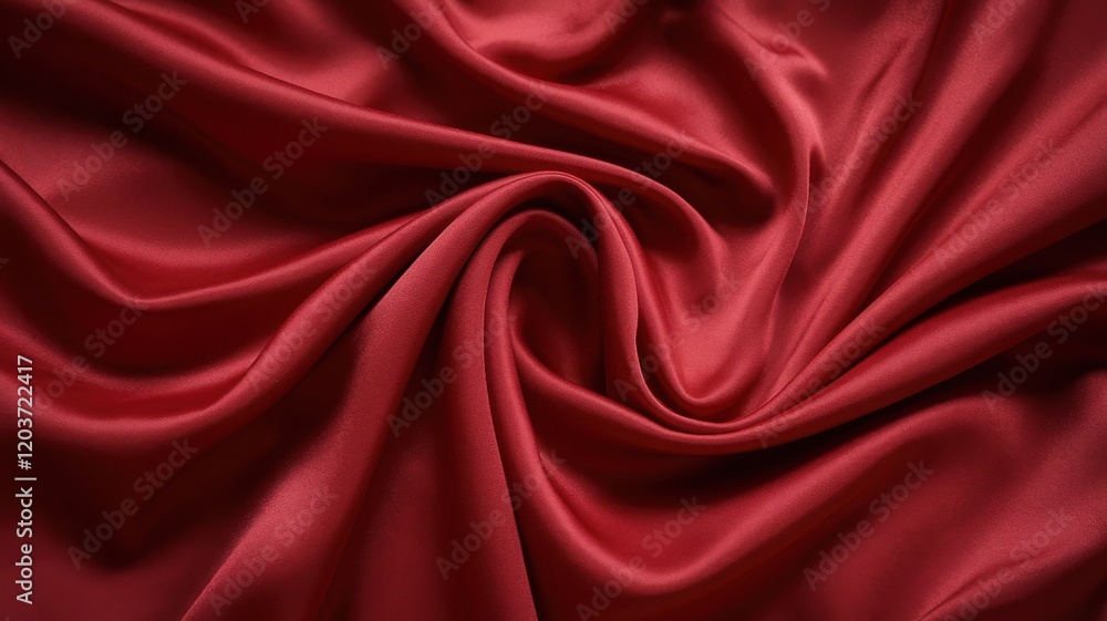 Red fabric with a pattern on it