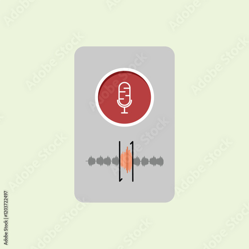 Microphone icon in flat style. design elements illustration of sound editing application can also be used as an application illustration for audio editing