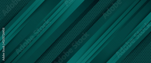 Abstract green background, diagonal lines and strips, vector illustration
