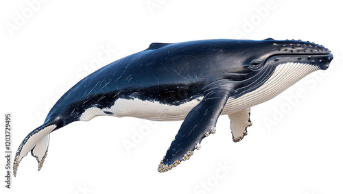 A majestic humpback whale swimming gracefully.