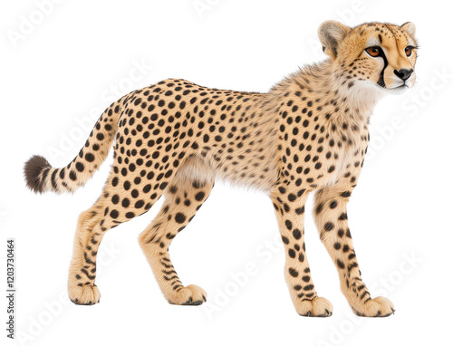 Majestic cheetah walking gracefully.