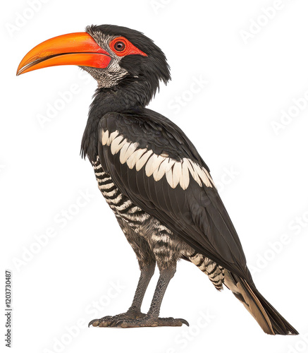 Colorful bird with a large, vibrant beak.