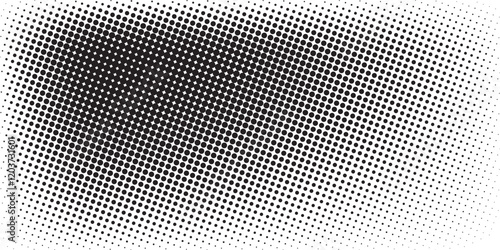 Dotted gradient vector illustration, white and black halftone background, horizontal seamless dotted lines, monochrome dots texture backdrop, retro effect. modern
